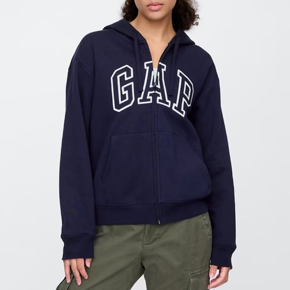 GAP Logo Zip Hoodie Navy Size XL Women’s